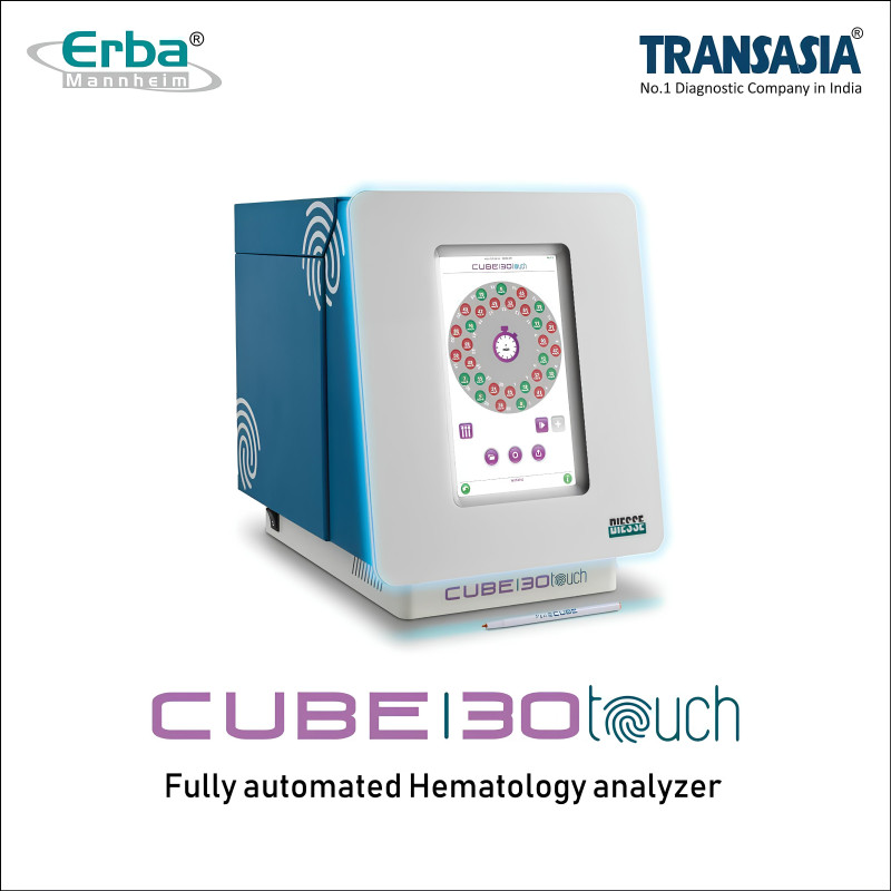 Automatic Transasia CUBE 30 Touch Automated Hematology Analyzer, For ESR Analysis